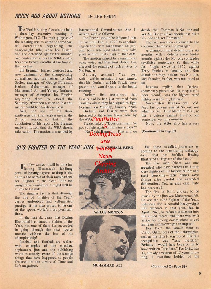 Boxing News Clipping #112 - George Foreman, Carlos Monzon, Muhammad Ali