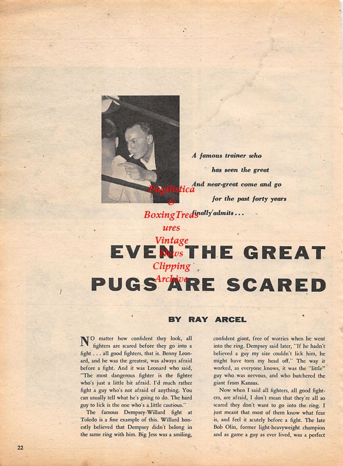 Boxing News Clipping #1121 - Harry Greb, Kid Norfolk, Mickey Walker, Gene Tunney, Harry Greb gravesite, Ray Arcel