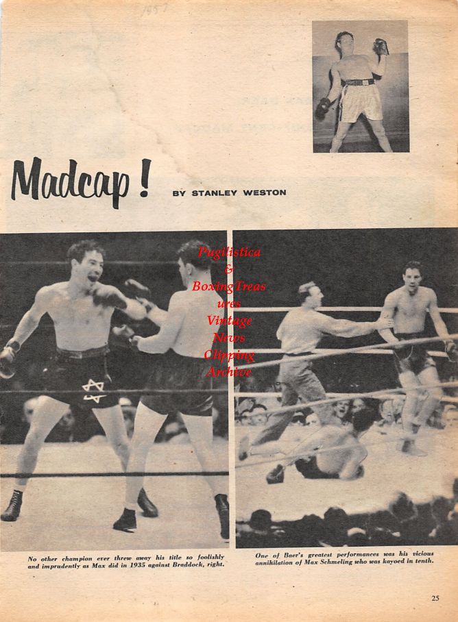 Boxing News Clipping #1123 - Max Baer vs. Tommy Farr, James Braddock and Max Schmeling