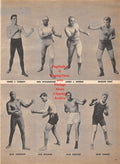 Boxing News Clipping #1125 - "Heavyweight Champs" with James J. Corbett, Bob Fitzsimmons, James Jeffries, Marvin Hart, Jack Johnson, Jess Willard, Jack Dempsey, Joe Louis, Rocky Marciano and others