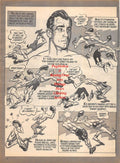 Boxing News Clipping #1130 - 1 Punch Knockouts Cartoon by Lenny Hollreiser, Gene Fullmer vs. Sugar Ray Robinson