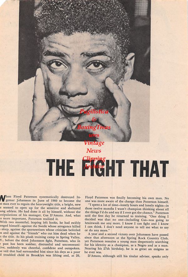 Boxing News Clipping #1140 - Floyd Patterson