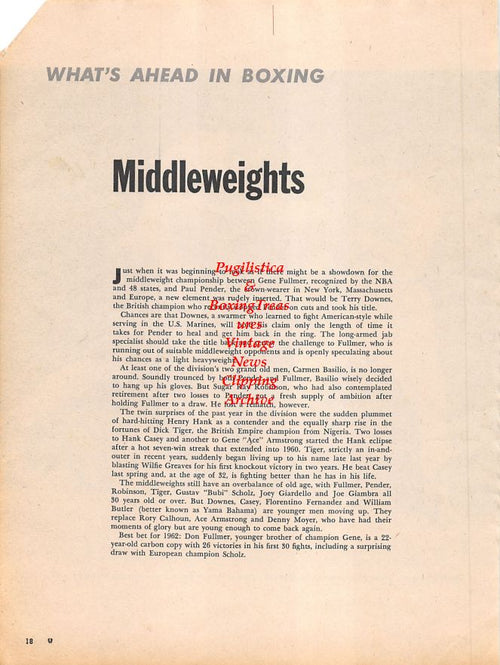 Boxing News Clipping #1145 - Archie Moore vs. Giulio Rinaldi