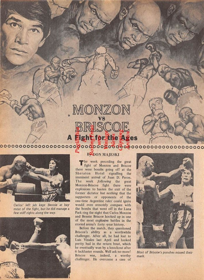 Boxing News Clipping #115 - Carlos Monzon vs. Bennie Briscoe, Muhammad Ali vs. Bob Foster