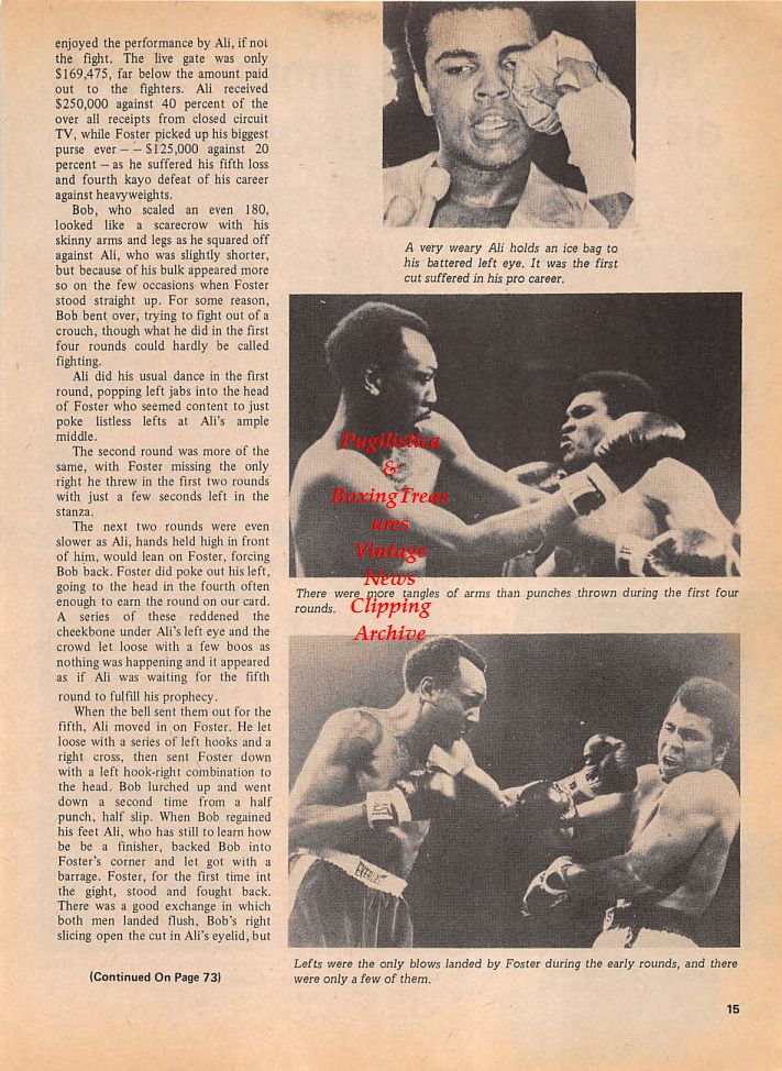 Boxing News Clipping #115 - Carlos Monzon vs. Bennie Briscoe, Muhammad Ali vs. Bob Foster