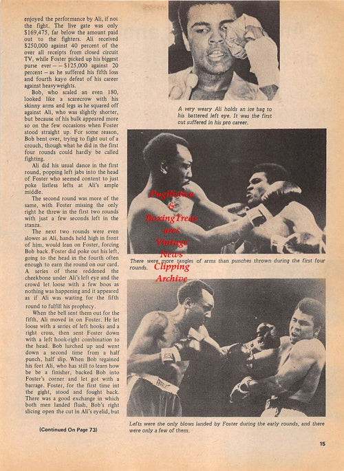 Boxing News Clipping #115 - Carlos Monzon vs. Bennie Briscoe, Muhammad Ali vs. Bob Foster
