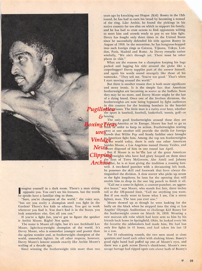 Boxing News Clipping #1151 - Davey Moore vs. Raimondo Nobile and Hogan Kid Bassey