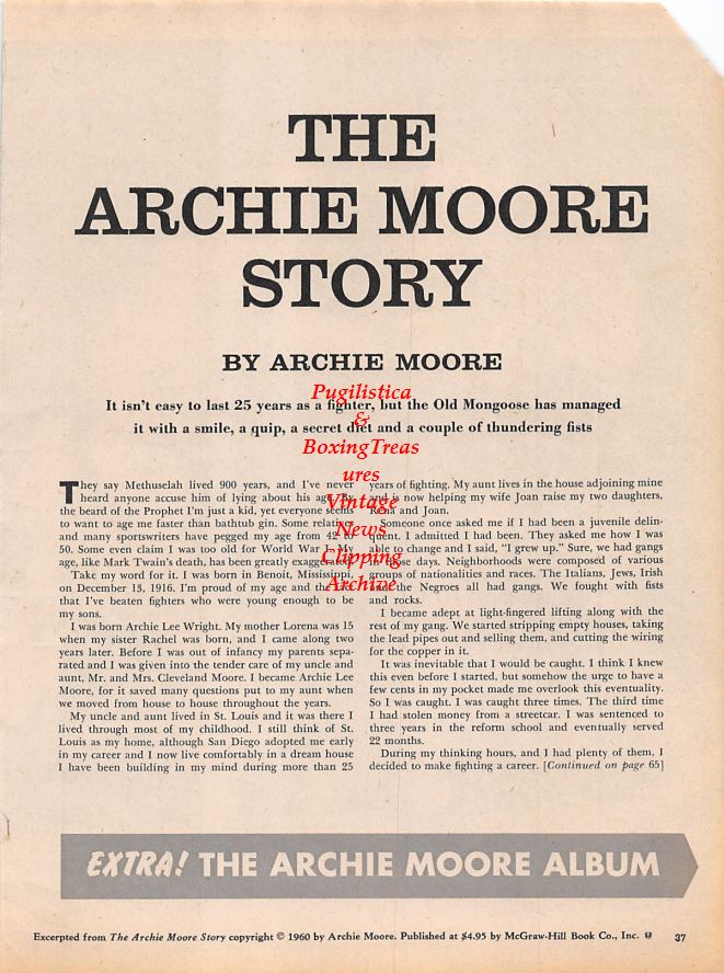 Boxing News Clipping #1155 - Joey Maxim vs. Archie Moore