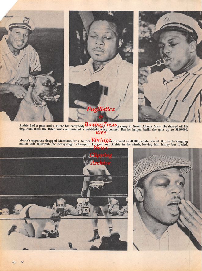 Boxing News Clipping #1156 - Archie Moore, Rocky Marciano, Bobo Olson, Harold Johnson