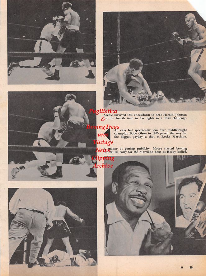 Boxing News Clipping #1156 - Archie Moore, Rocky Marciano, Bobo Olson, Harold Johnson