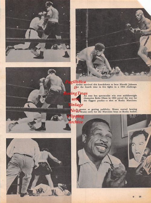 Boxing News Clipping #1156 - Archie Moore, Rocky Marciano, Bobo Olson, Harold Johnson