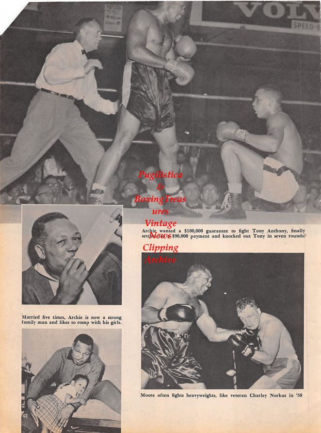 Boxing News Clipping #1157 - Archie Moore, Tony Anthony, Charley Norkus, Floyd Patterson