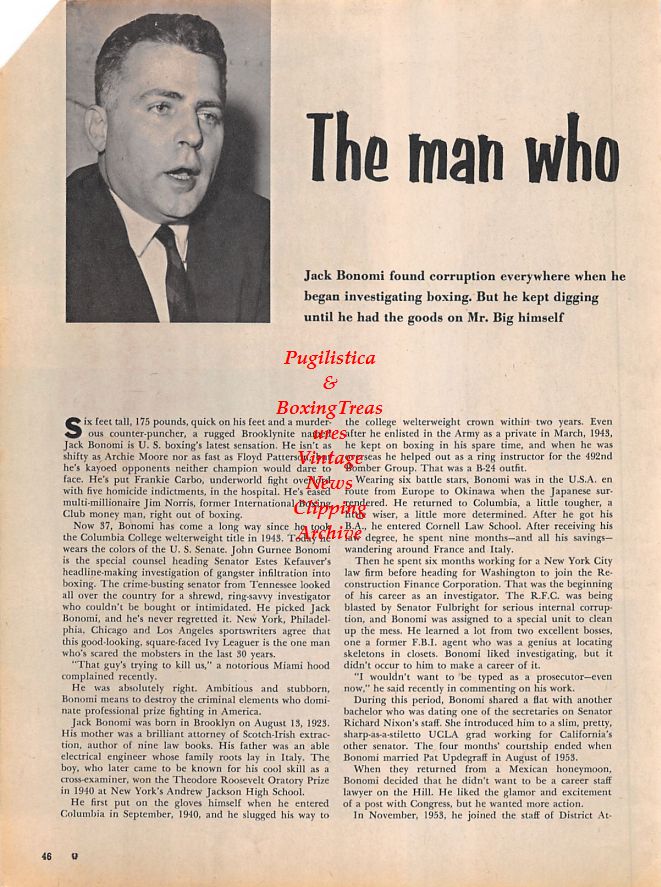 Boxing News Clipping #1159 - Archie Moore, Jack Bonami