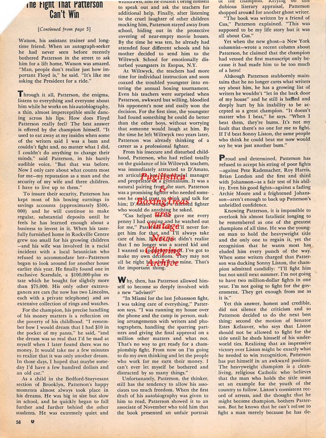 Boxing News Clipping #1164 - Sugar Ray Robinson vs. Gene Fullmer