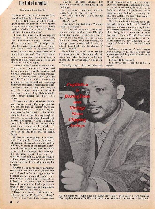Boxing News Clipping #1167 - Sugar Ray Robinson