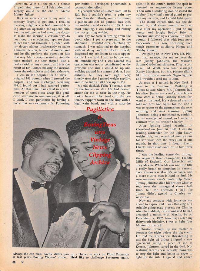 Boxing News Clipping #1168 - Archie Moore and Floyd Patterson