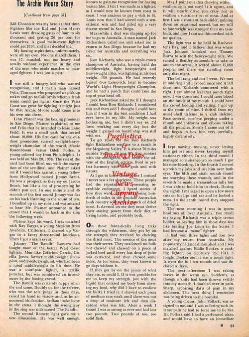 Boxing News Clipping #1168 - Archie Moore and Floyd Patterson