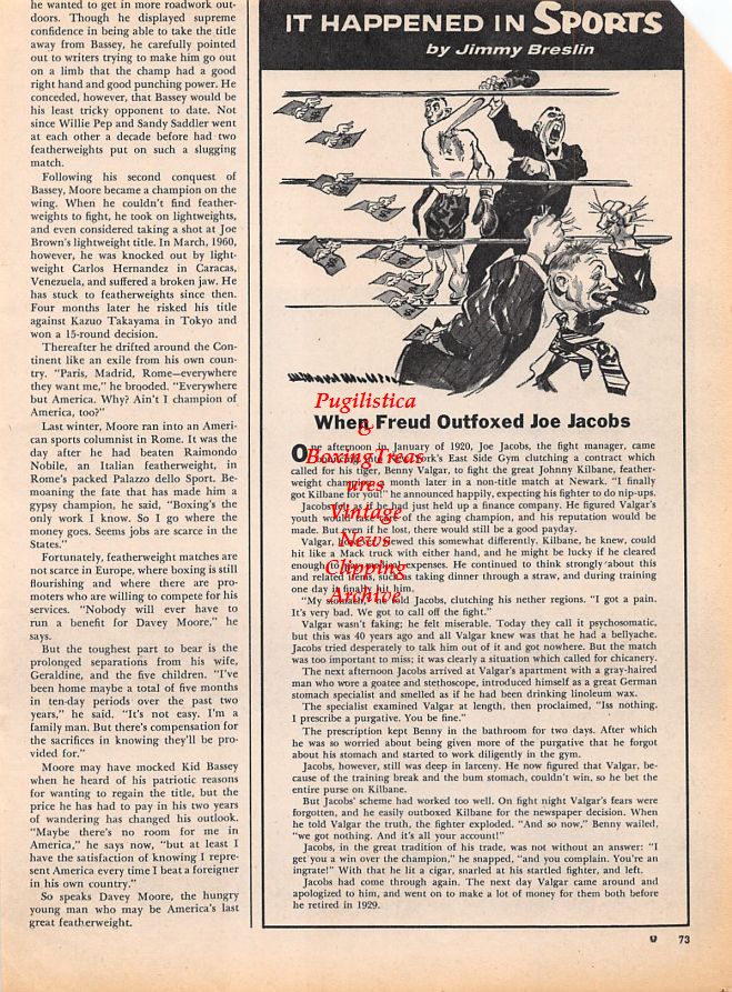 Boxing News Clipping #1170 - George Chuvalo vs. Pete Rademacher, Joe Jacobs