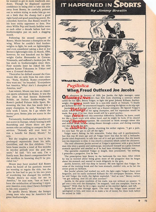 Boxing News Clipping #1170 - George Chuvalo vs. Pete Rademacher, Joe Jacobs