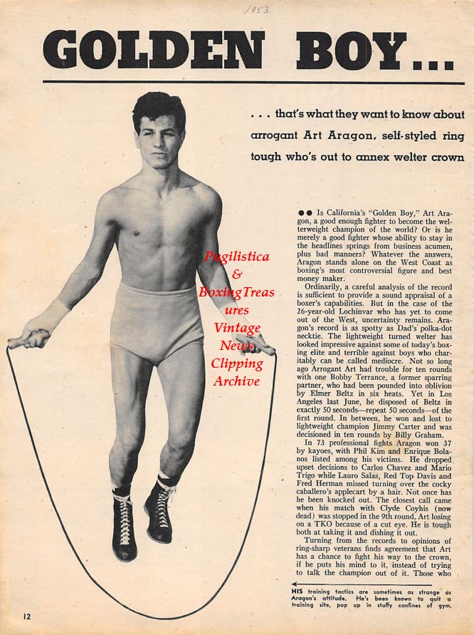 Boxing News Clipping #1173 - Art Aragon, Rocky Marciano