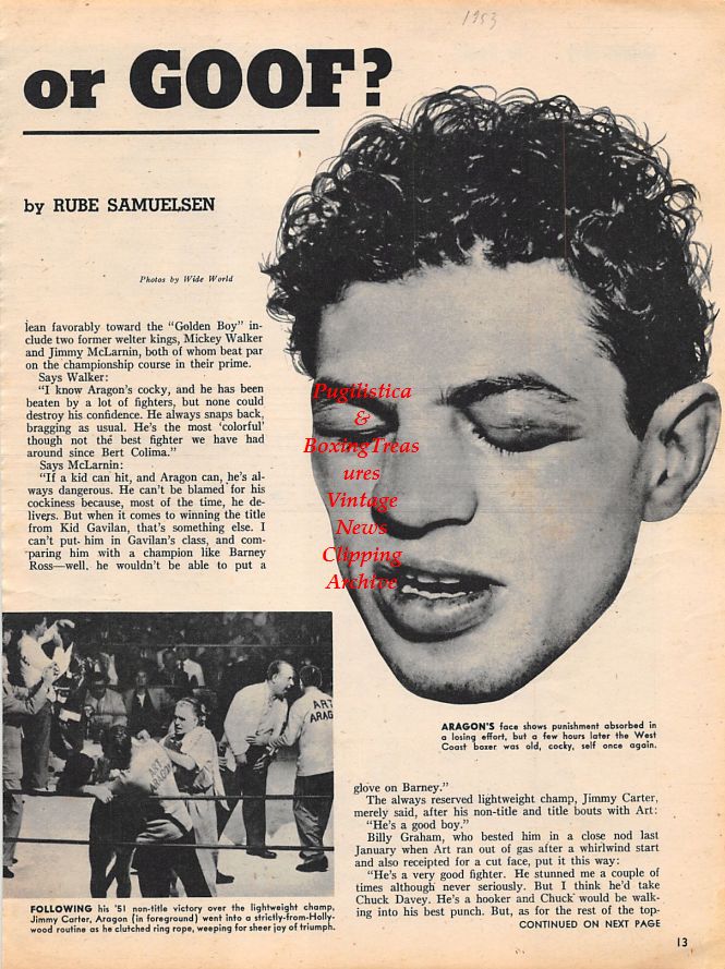 Boxing News Clipping #1174 - Art Aragon, Henry Davis, Tommy Campbell