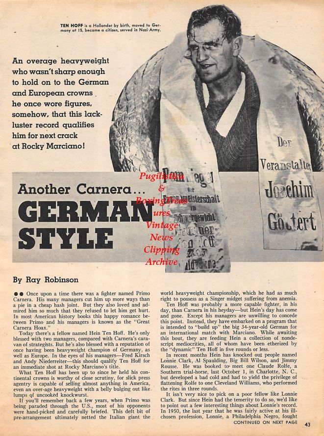Boxing News Clipping #1189 - Hein Ten Hoff