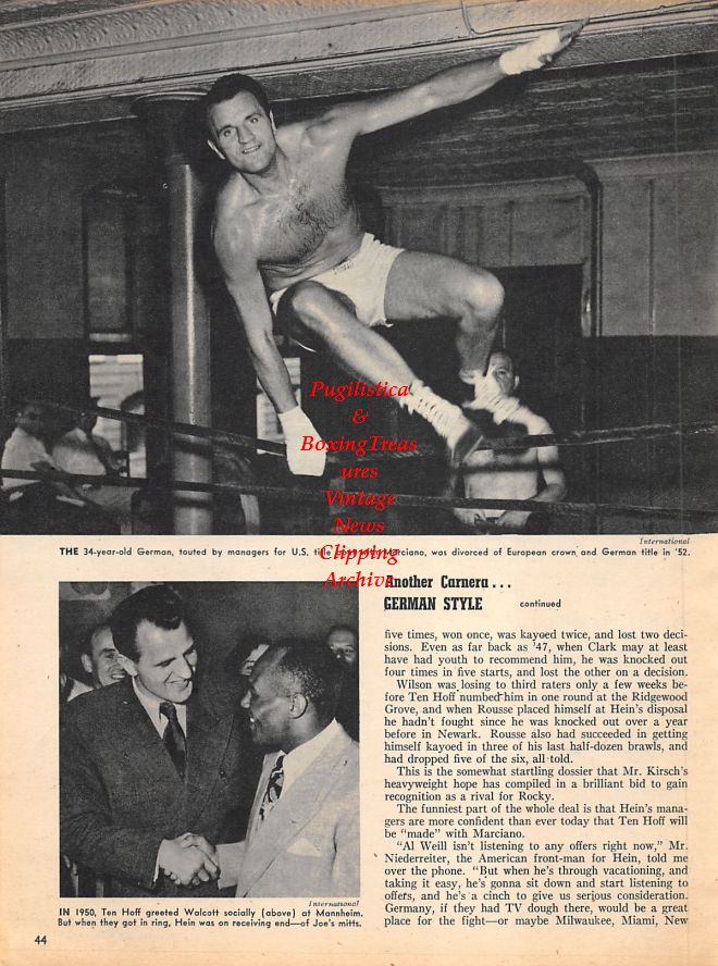 Boxing News Clipping #1189 - Hein Ten Hoff