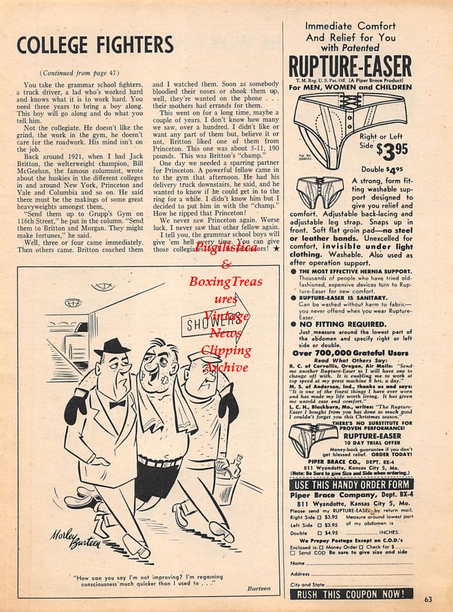 Boxing News Clipping #1193 - Humorous Boxing Cartoons, Lieut. Carl Dodd