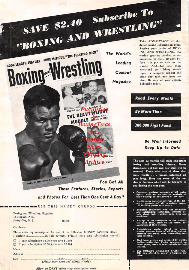 Boxing News Clipping #1194 - Willie Pastrano