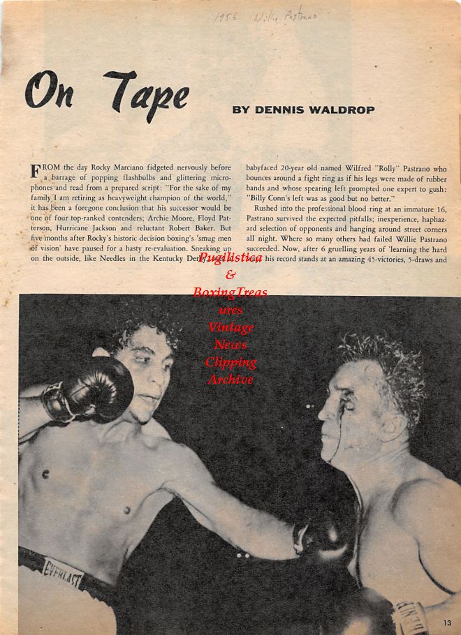 Boxing News Clipping #1199 - Paddy Young vs. Willie Pastrano, Joe Rowen, Chuck Spieser