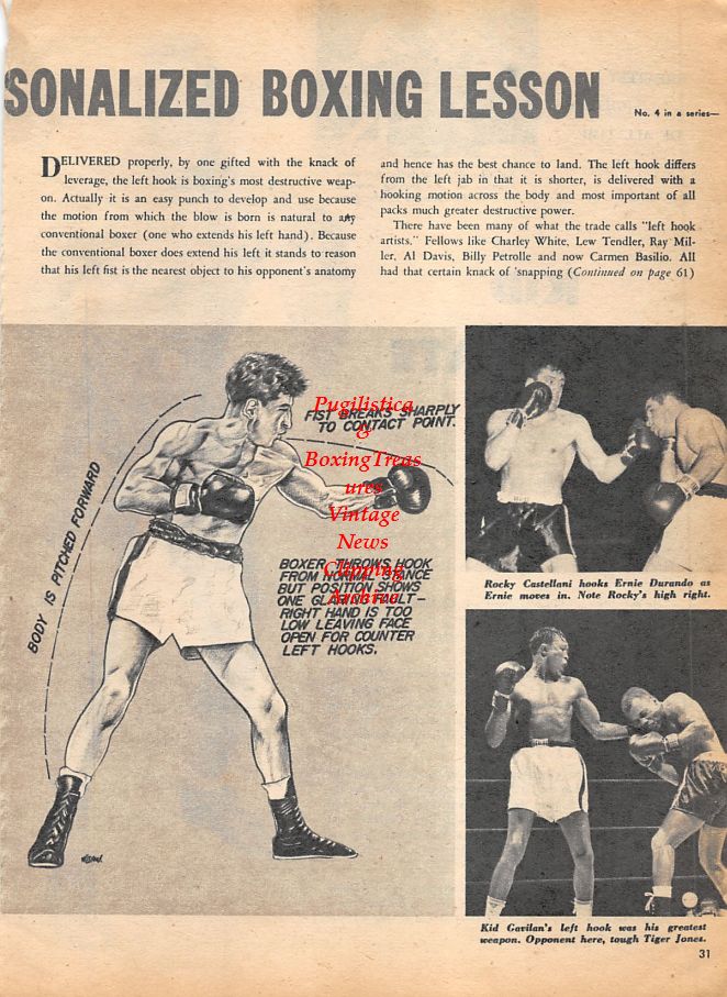 Boxing News Clipping #1208 - Kid Chocolate, Rocky Castellani vs. Ernie Durando, Kid Gavilan vs. Tiger Jones