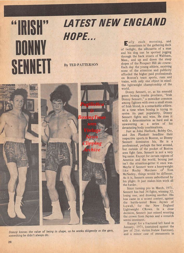 Boxing News Clipping #121 - "Irish' Donny Sennett, Rodolfo Gonzalez