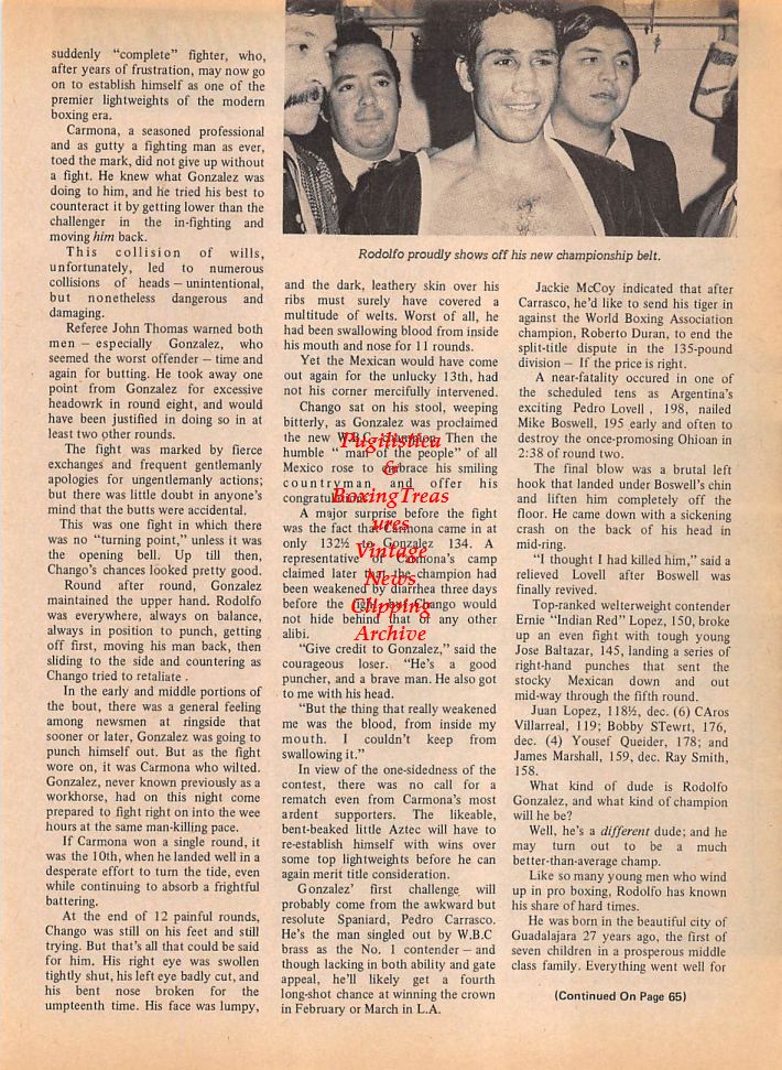 Boxing News Clipping #121 - "Irish' Donny Sennett, Rodolfo Gonzalez