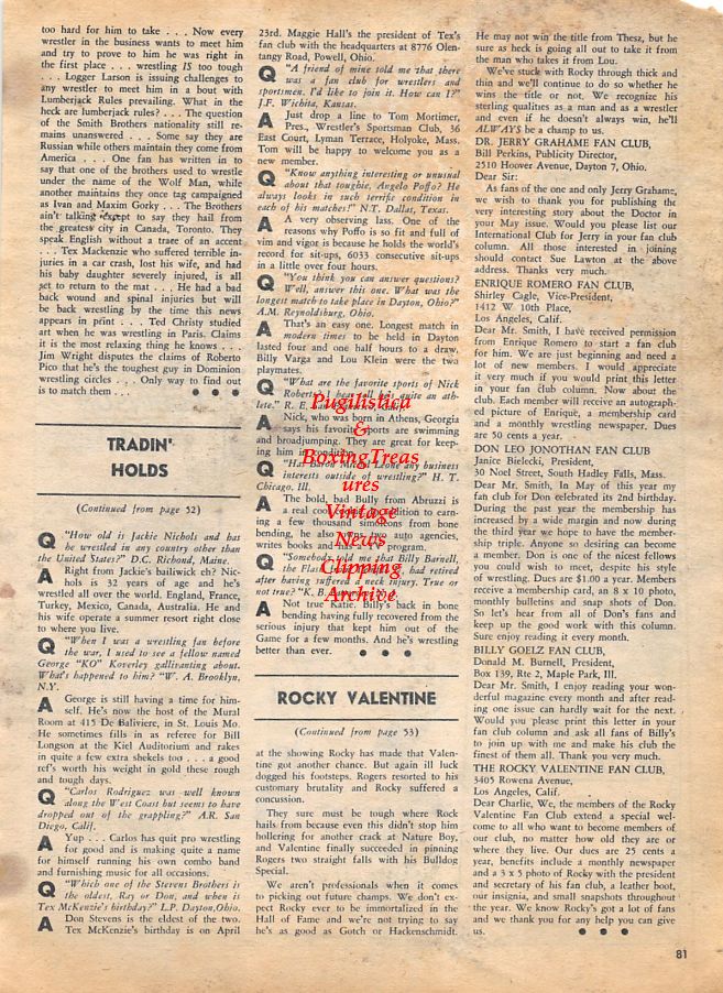 Boxing News Clipping #1210 - "Standouts of 1956" cartoon with Cherif Hamia, Floyd Patterson, Archie Moore, Tony DeMarco, Sugar Ray Robinson