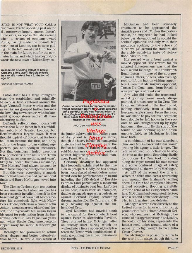 Boxing News Clipping #1212 - Barry McGuigan