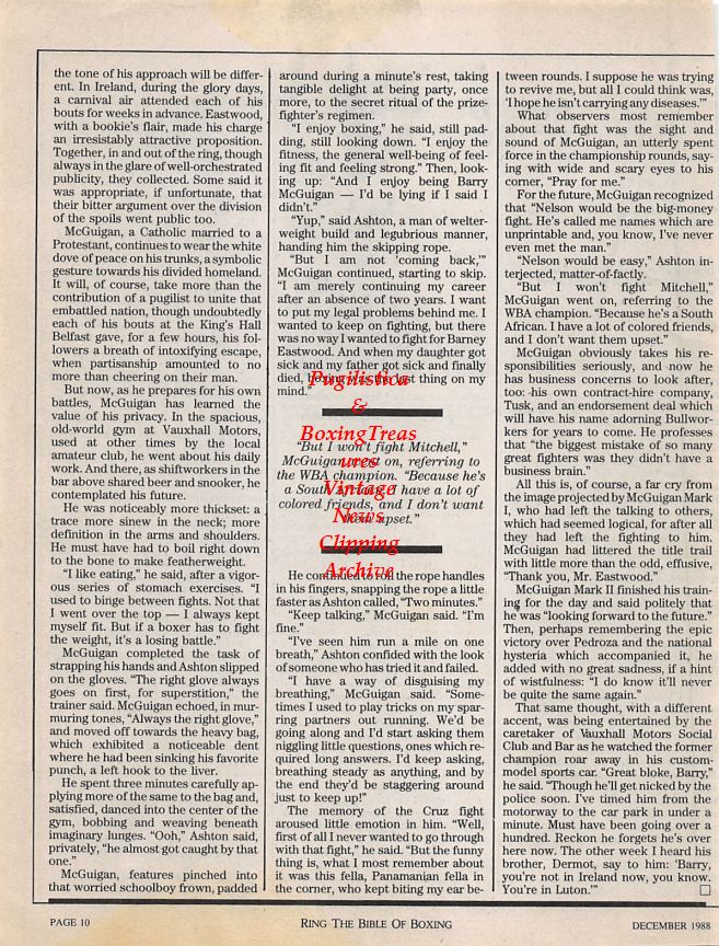 Boxing News Clipping #1212 - Barry McGuigan