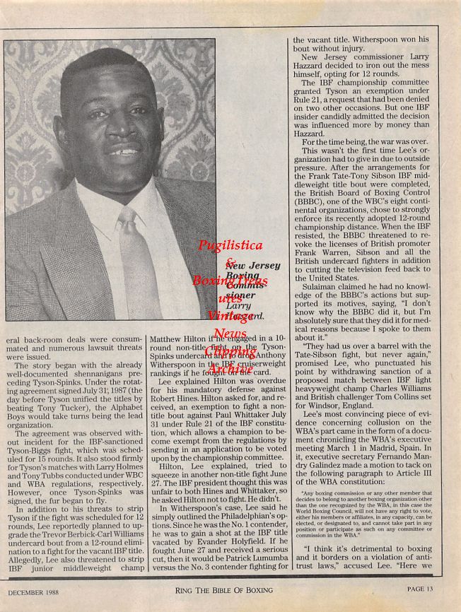 Boxing News Clipping #1214 - Larry Hazzard, James Binns, Joe Cortez