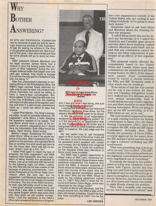 Boxing News Clipping #1214 - Larry Hazzard, James Binns, Joe Cortez