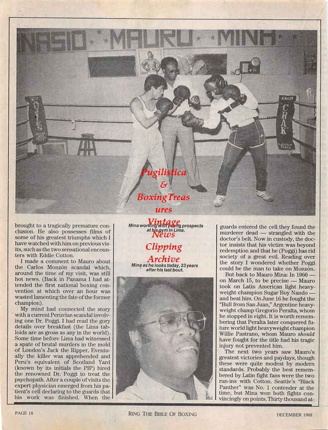 Boxing News Clipping #1216 - Mauro Mina, Floyd McCoy