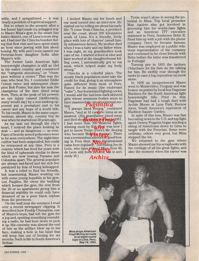 Boxing News Clipping #1216 - Mauro Mina, Floyd McCoy