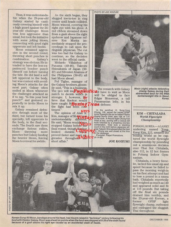Boxing News Clipping #1218 - Kaokor Galaxy vs. Sung-Kil Moon