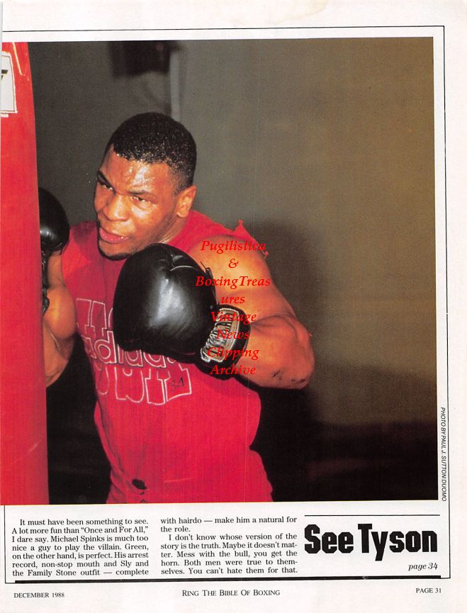 Boxing News Clipping #1223 - Mike Tyson, September 1988 Ratings
