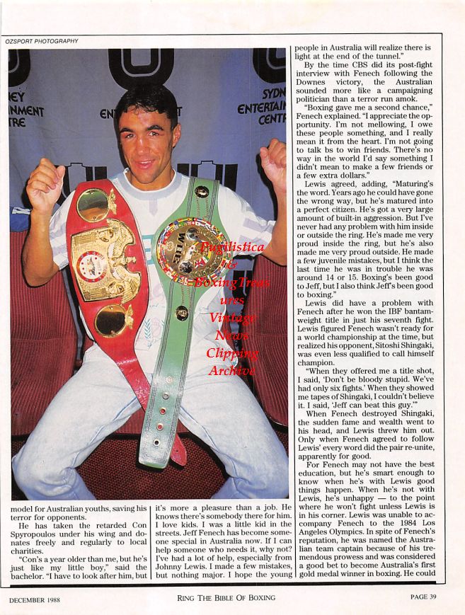 Boxing News Clipping #1227 - Jeff Fenech vs. Victor Callejas