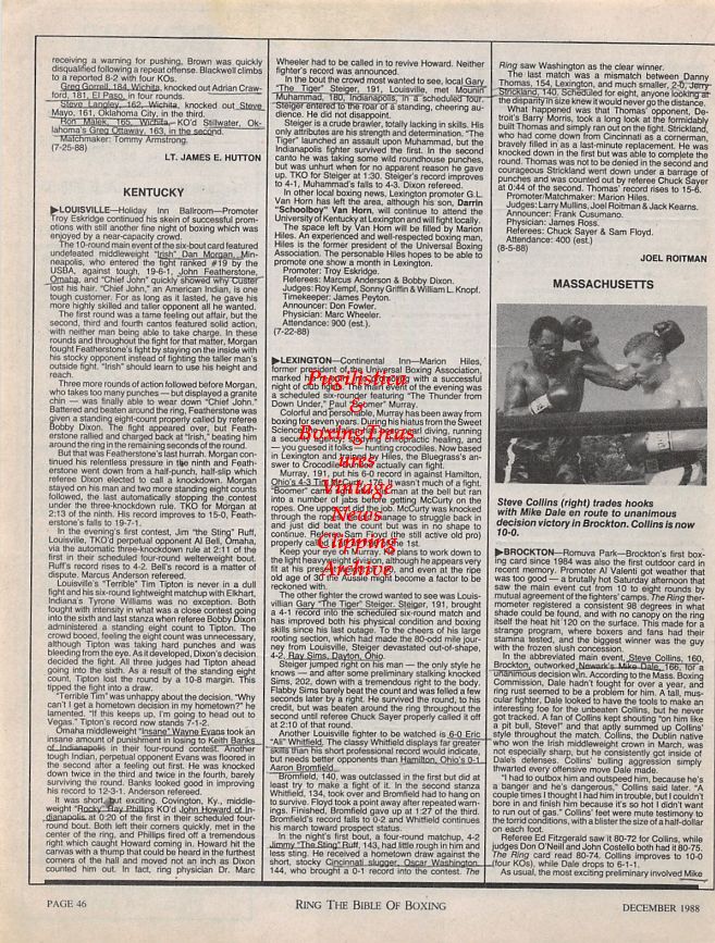 Boxing News Clipping #1229 - Steve Collins vs. Mike Dale