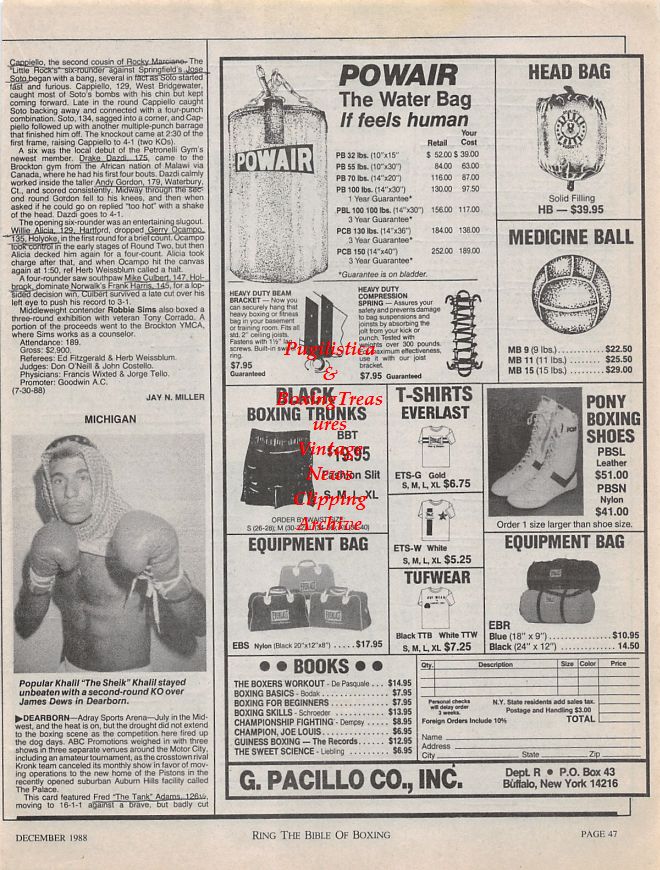 Boxing News Clipping #1230 - Terry Norris, Javier Suazo vs. Young Dick Tiger, Khalil Khalil
