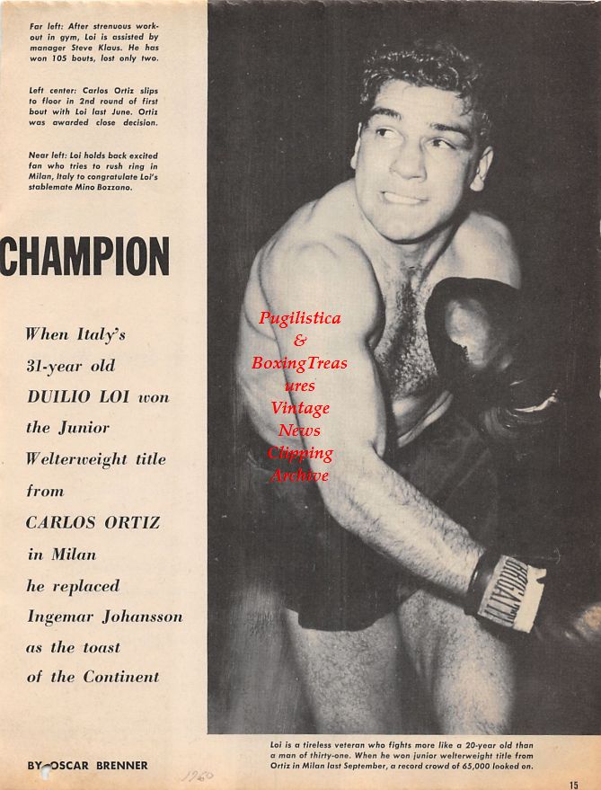 Boxing News Clipping #1239 - Battling Siki, Duilio Loi