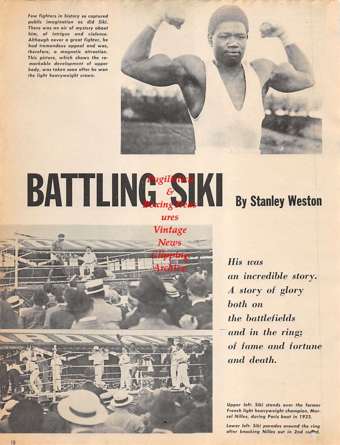 Boxing News Clipping #1239 - Battling Siki, Duilio Loi