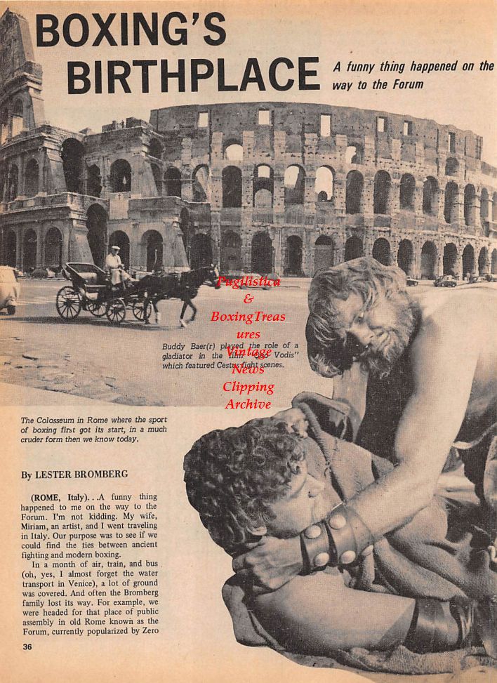 Boxing News Clipping #124 - Buddy Baer in "Quo Vodis", Joe Louis vs. Max Schmeling II