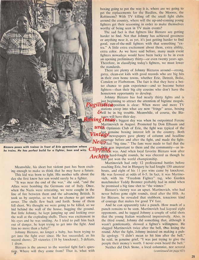 Boxing News Clipping #1246 - Johnny Bizzarro
