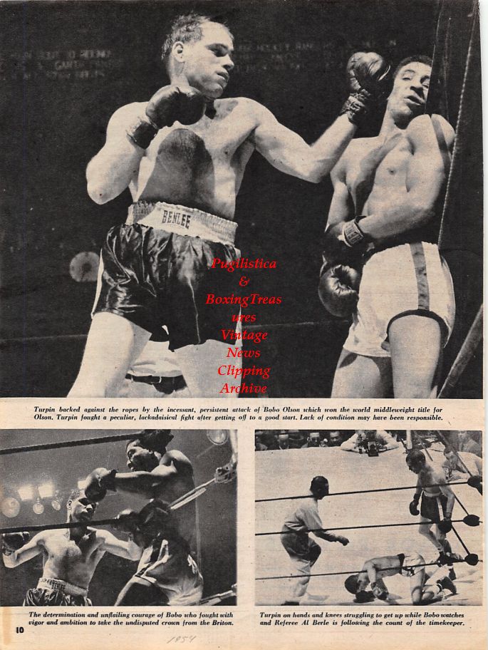 Boxing News Clipping #1256 - Carl Bobo Olson vs. Randy Turpin